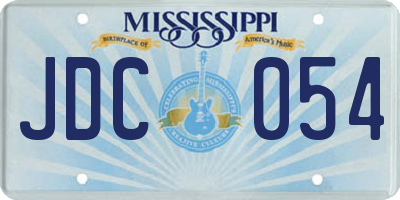MS license plate JDC054