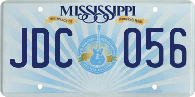 MS license plate JDC056