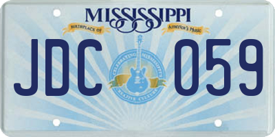 MS license plate JDC059