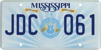 MS license plate JDC061