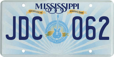 MS license plate JDC062