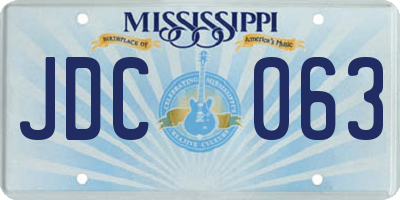 MS license plate JDC063