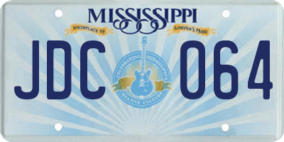 MS license plate JDC064