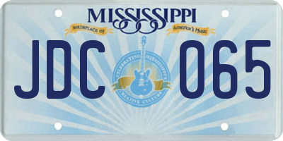 MS license plate JDC065