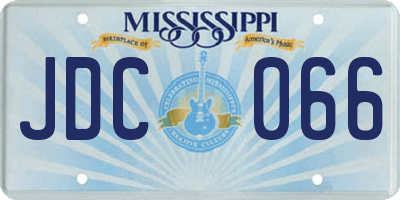 MS license plate JDC066