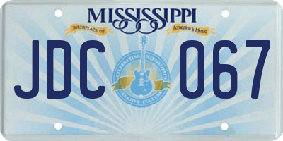 MS license plate JDC067