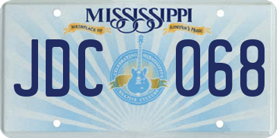 MS license plate JDC068