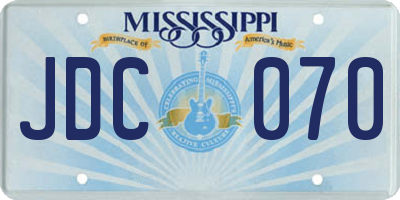 MS license plate JDC070