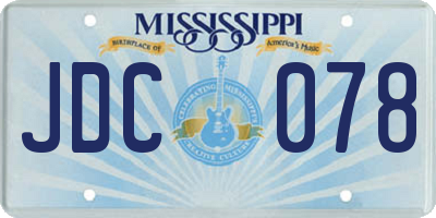 MS license plate JDC078