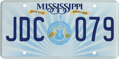 MS license plate JDC079