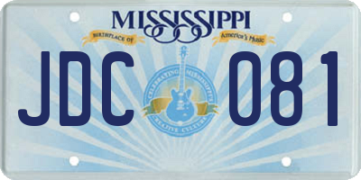 MS license plate JDC081