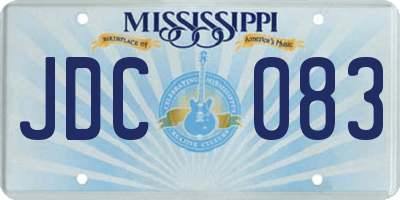 MS license plate JDC083