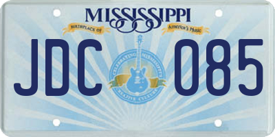 MS license plate JDC085