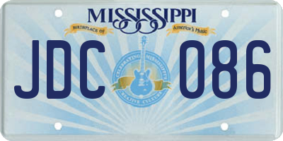 MS license plate JDC086
