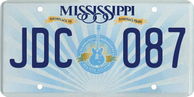 MS license plate JDC087