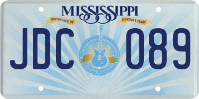 MS license plate JDC089