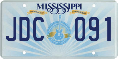 MS license plate JDC091