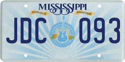 MS license plate JDC093