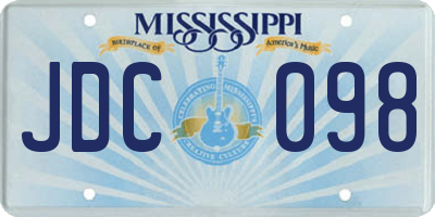 MS license plate JDC098