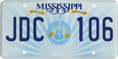 MS license plate JDC106
