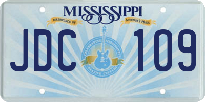 MS license plate JDC109