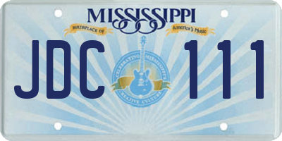 MS license plate JDC111
