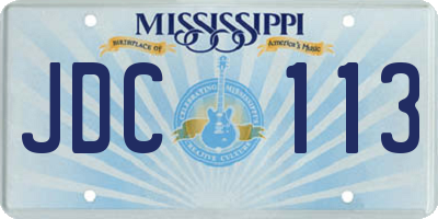 MS license plate JDC113