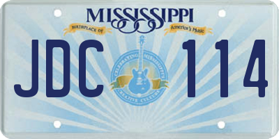 MS license plate JDC114