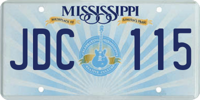 MS license plate JDC115
