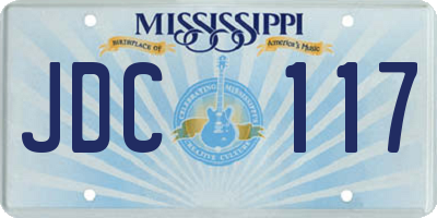 MS license plate JDC117