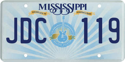 MS license plate JDC119