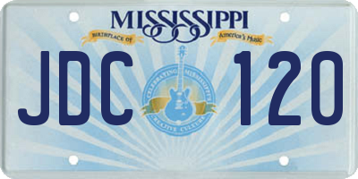 MS license plate JDC120