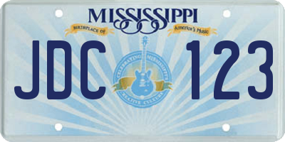 MS license plate JDC123