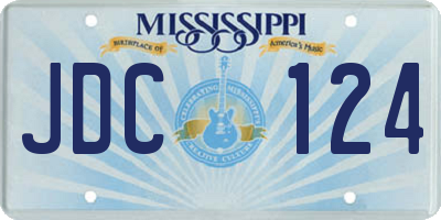 MS license plate JDC124