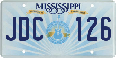 MS license plate JDC126