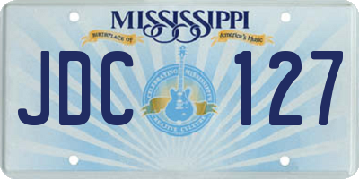 MS license plate JDC127