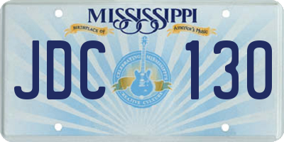 MS license plate JDC130