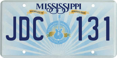 MS license plate JDC131
