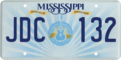 MS license plate JDC132