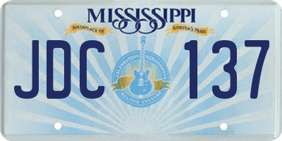 MS license plate JDC137