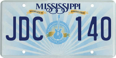 MS license plate JDC140