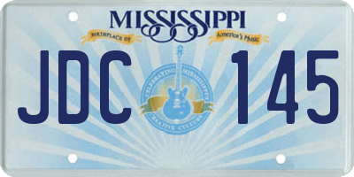 MS license plate JDC145