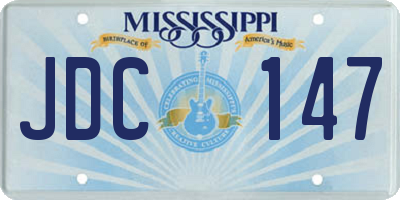 MS license plate JDC147