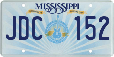 MS license plate JDC152