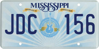 MS license plate JDC156