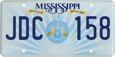 MS license plate JDC158