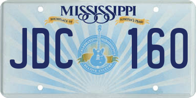 MS license plate JDC160