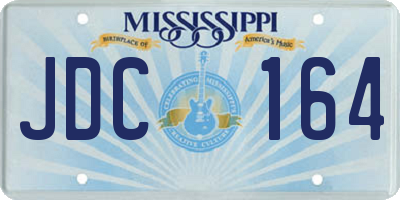MS license plate JDC164