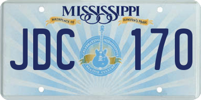 MS license plate JDC170