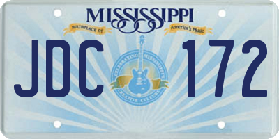 MS license plate JDC172